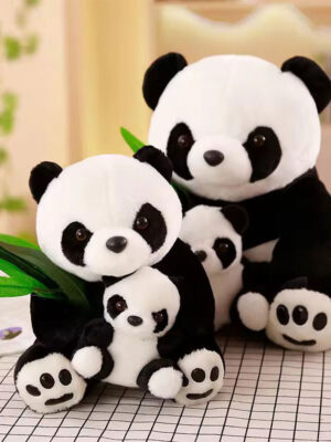 Panda family soft toy