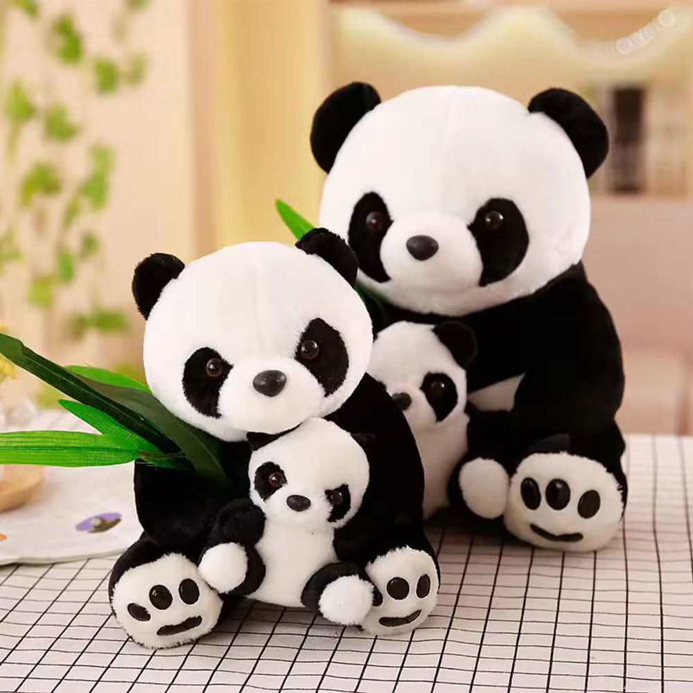 Panda family soft toy
